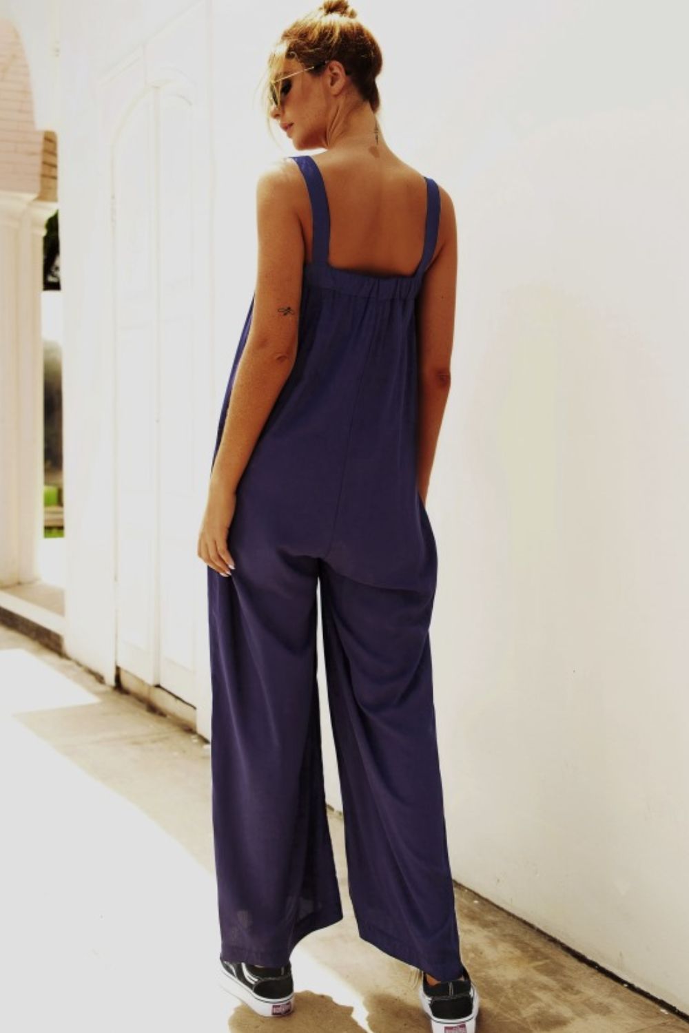 Wide Strap Wide Leg Jumpsuit Print on any thing USA/STOD clothes