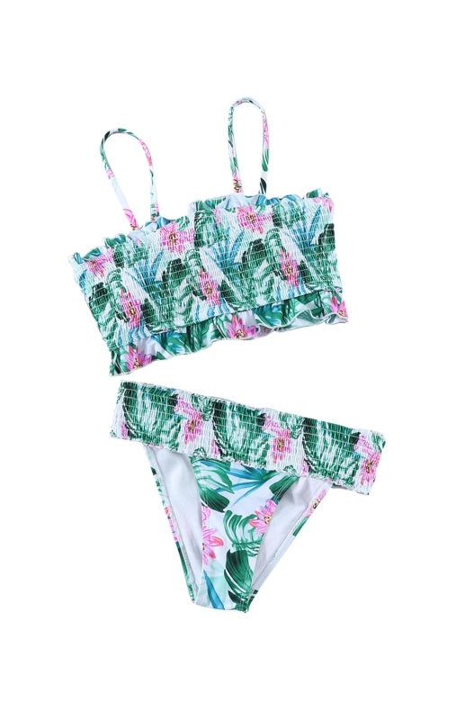Women's Fashion Cute Floral Pattern Ruched Bikini Print on any thing USA/STOD clothes