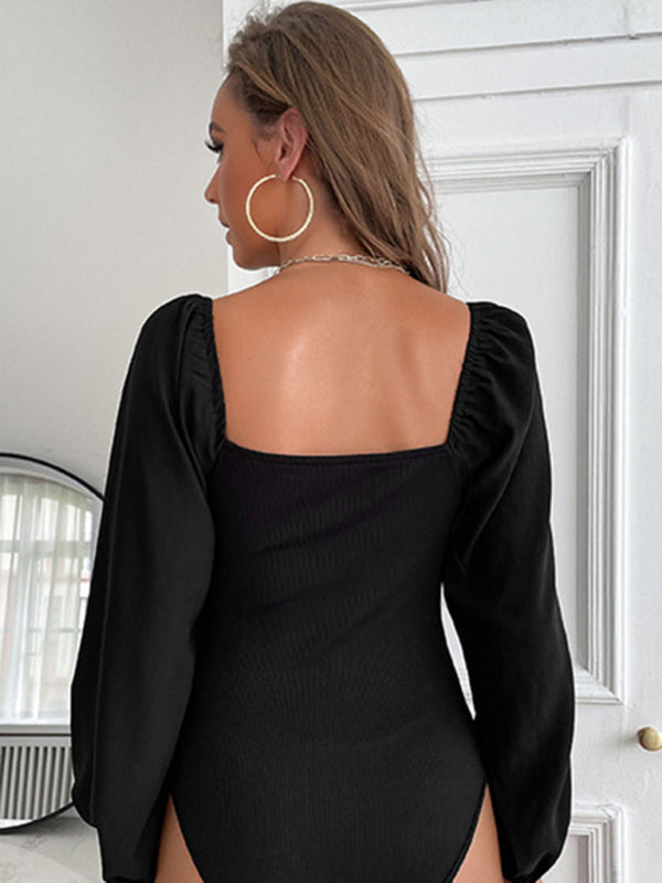 Women's Kink V-Neck Long Sleeve Bodysuit Print on any thing USA/STOD clothes