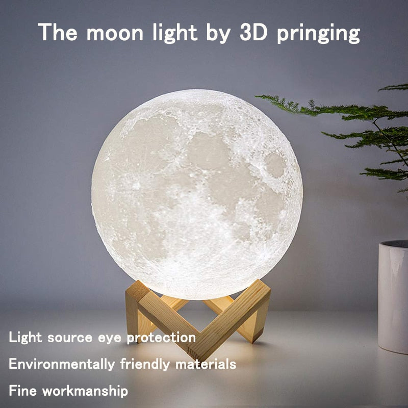 ZK20 LED Night Light 3D Print Moon Lamp Rechargeable Color Change 3D Light Touch Moon Lamp Children&#39;s Lights Night Lamp for Home Print on any thing USA/STOD clothes