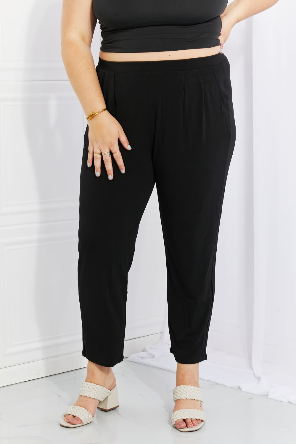 Zenana Amelia Full Size Pleated Pants Print on any thing USA/STOD clothes