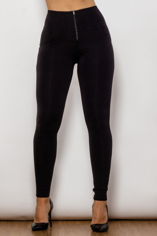 Zip Detail Skinny Long Jeans Print on any thing USA/STOD clothes