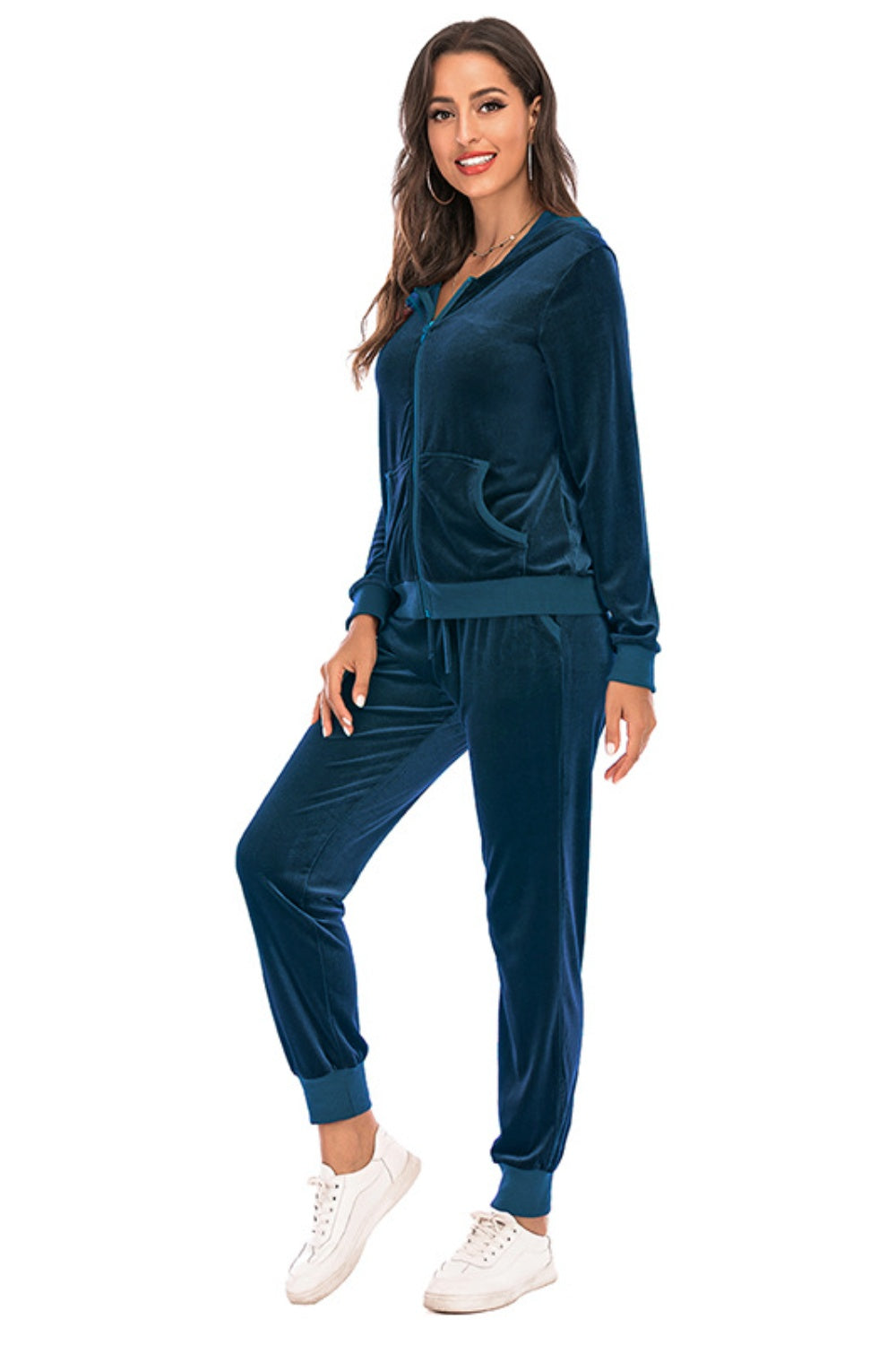 Zip-Up Hooded Jacket and Pants Set Print on any thing USA/STOD clothes