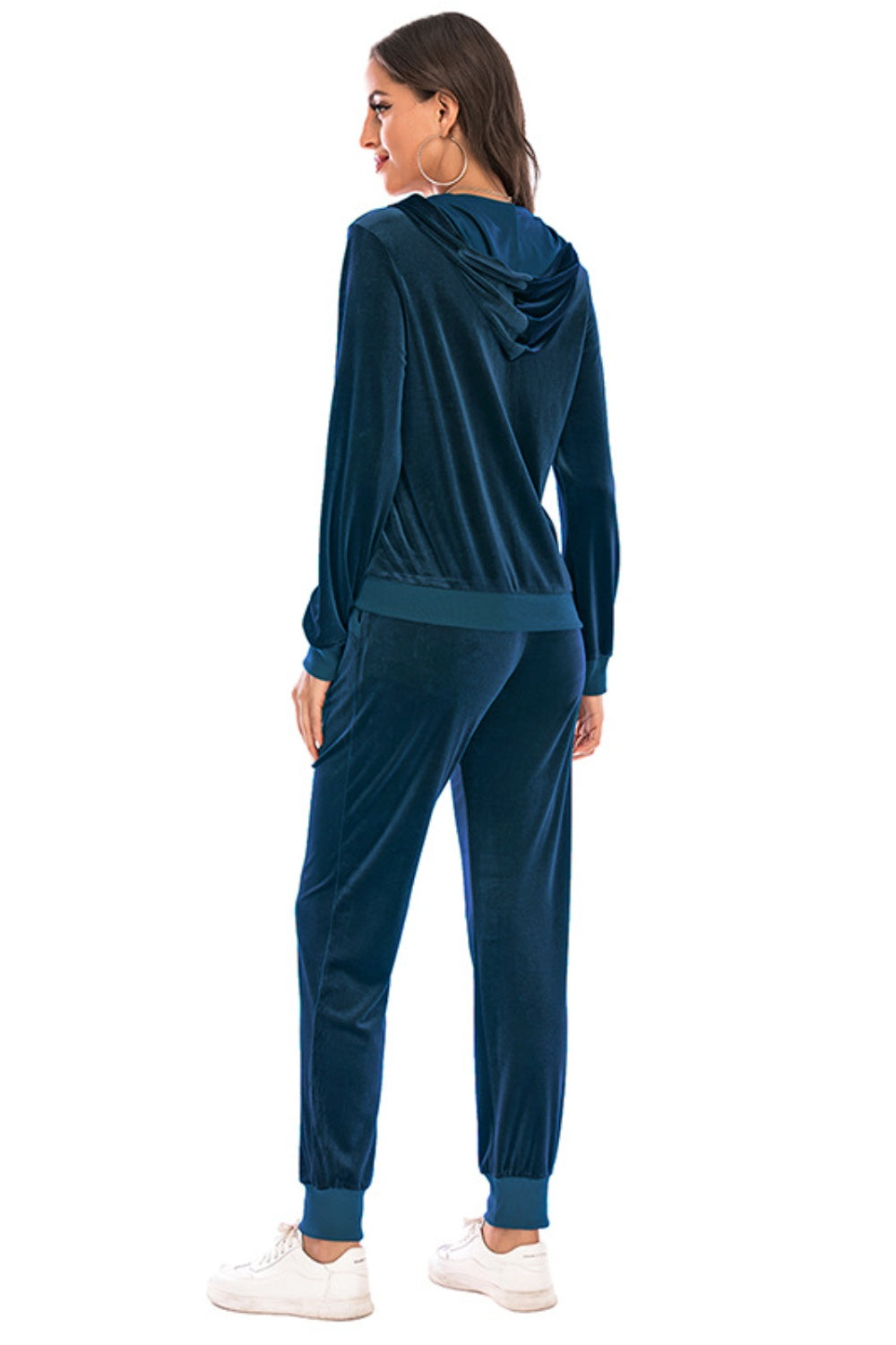 Zip-Up Hooded Jacket and Pants Set Print on any thing USA/STOD clothes