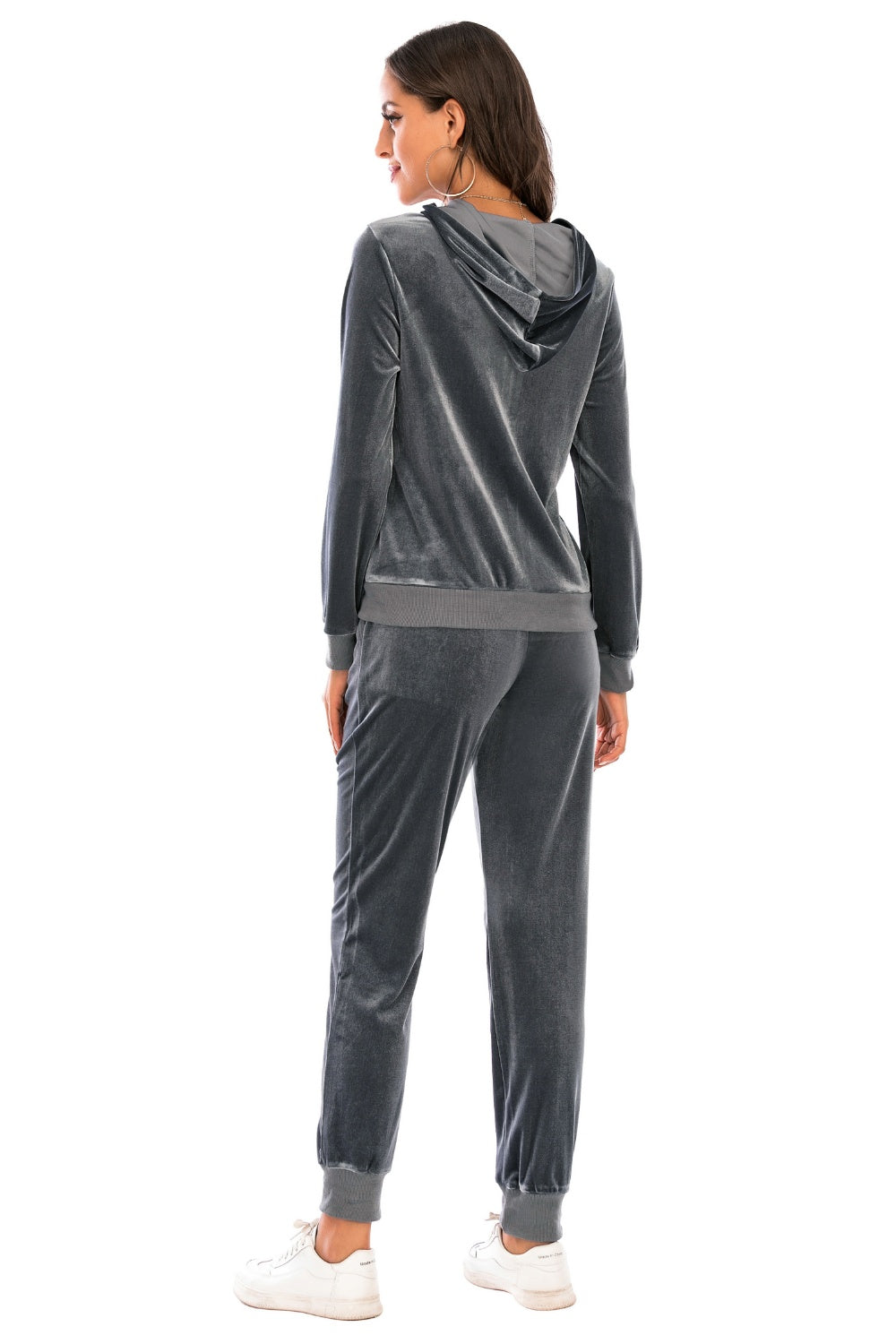 Zip-Up Hooded Jacket and Pants Set Print on any thing USA/STOD clothes