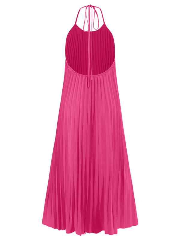 A-hem pleated long dress