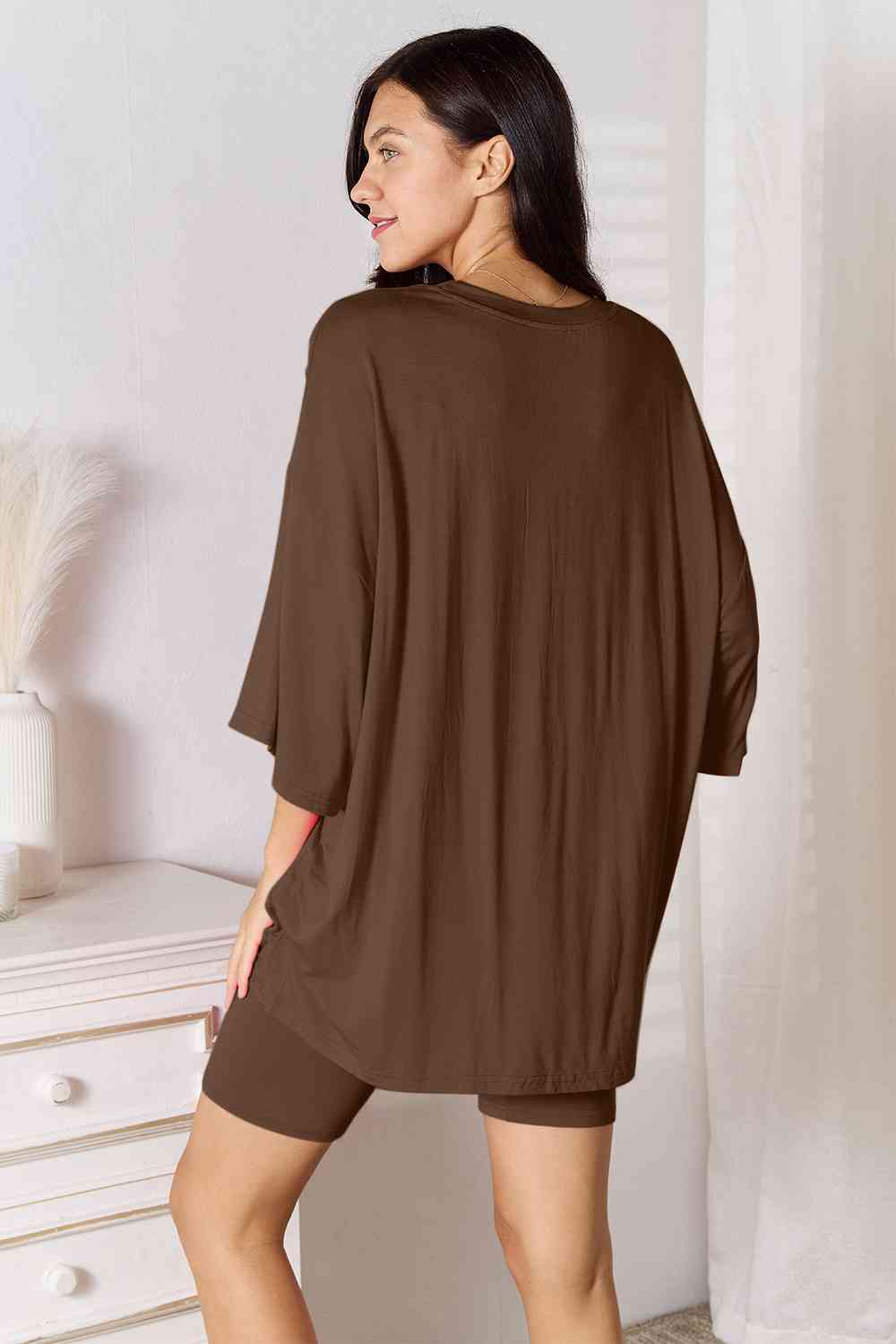 Basic Bae Full Size Soft Rayon Three-Quarter Sleeve Top