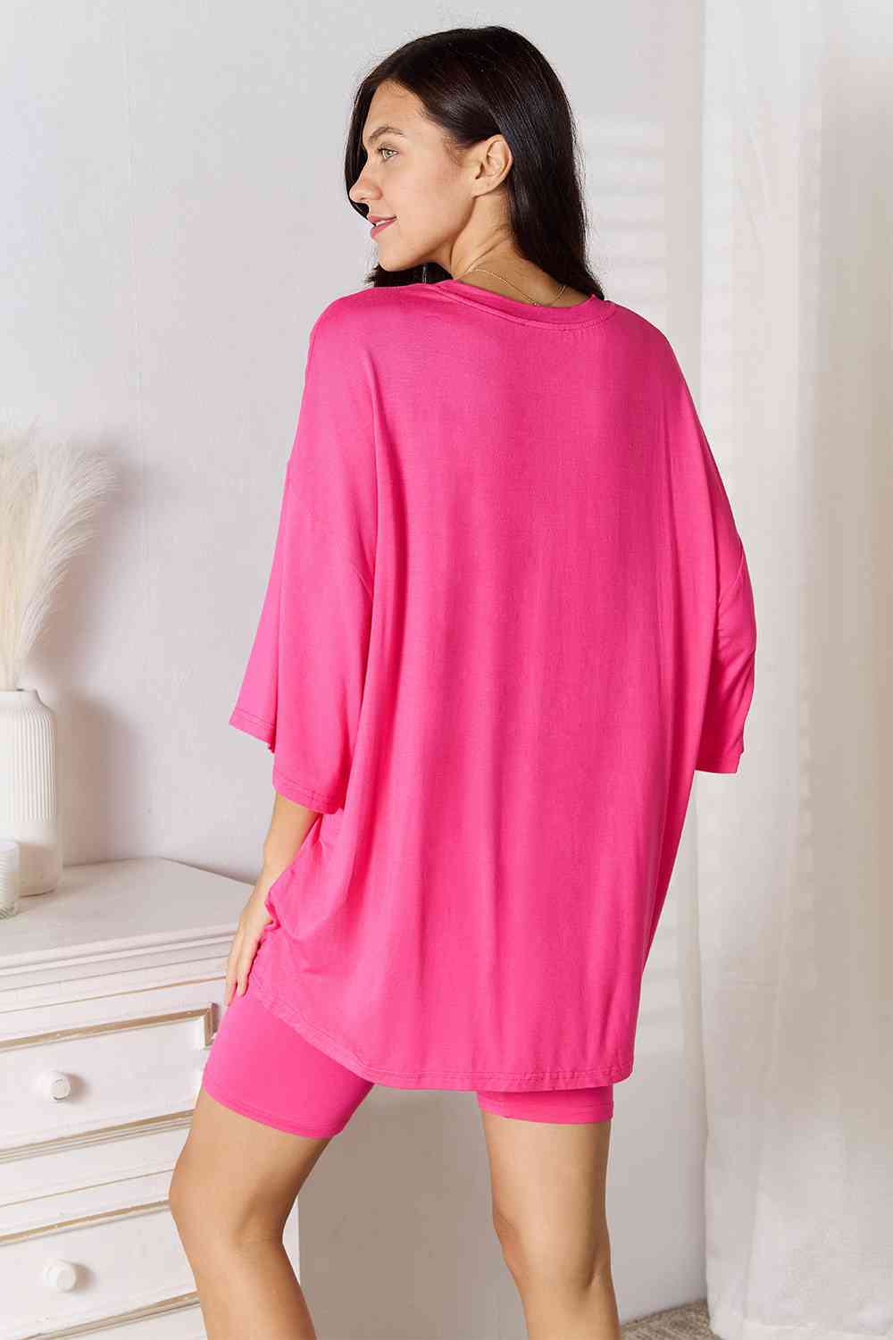 Basic Bae Full Size Soft Rayon Three-Quarter Sleeve Top