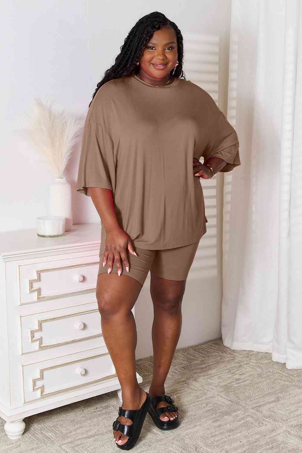 Basic Bae Full Size Soft Rayon Three-Quarter Sleeve Top