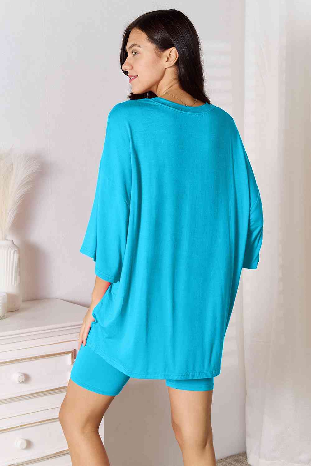 Basic Bae Full Size Soft Rayon Three-Quarter Sleeve Top