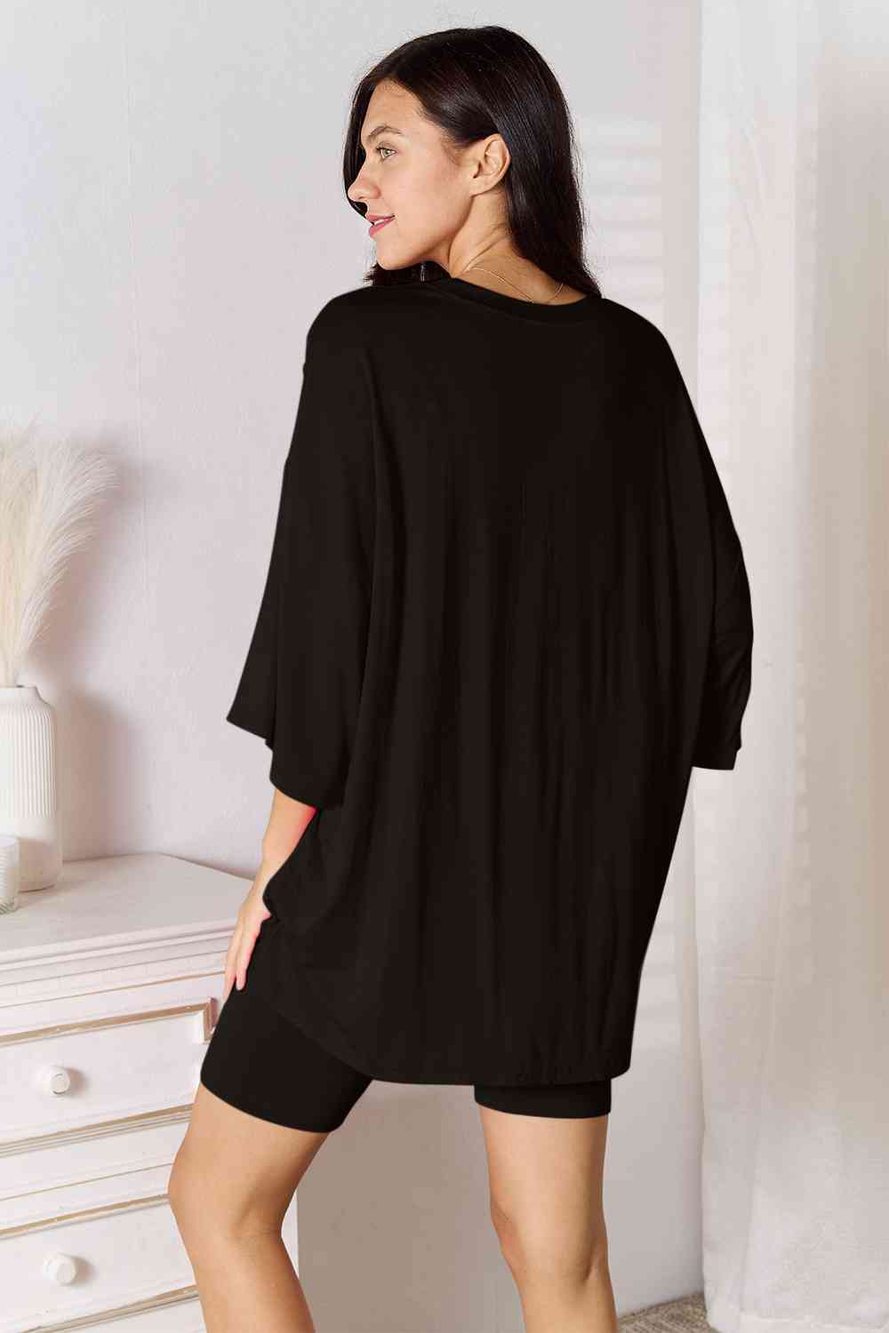 Basic Bae Full Size Soft Rayon Three-Quarter Sleeve Top