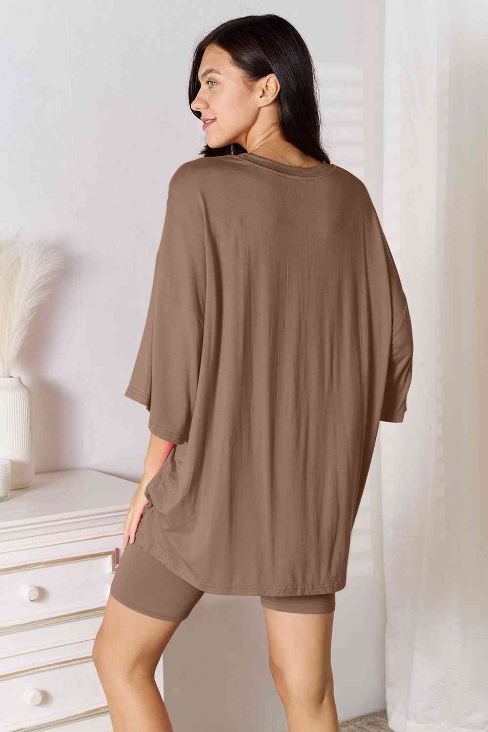 Basic Bae Full Size Soft Rayon Three-Quarter Sleeve Top