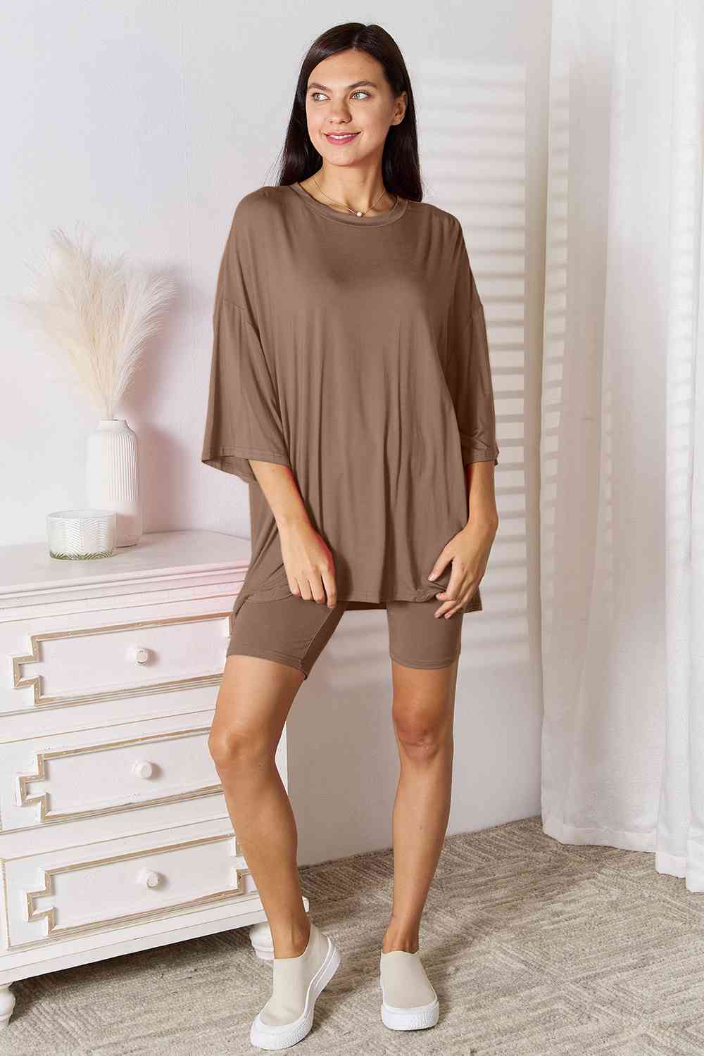 Basic Bae Full Size Soft Rayon Three-Quarter Sleeve Top