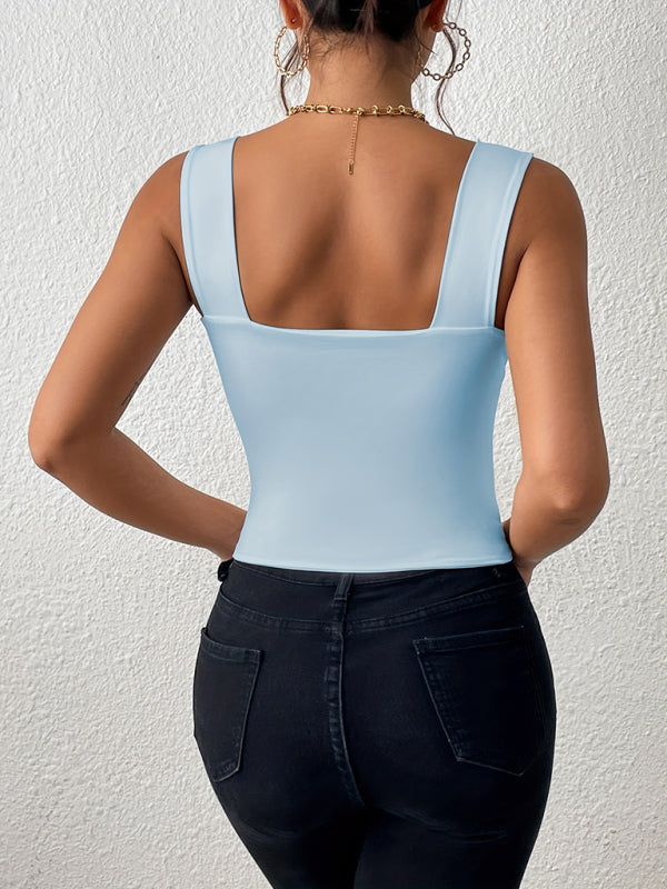 Camisole wide shoulder strap sleeveless top