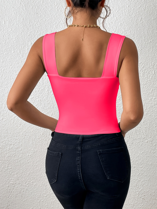 Camisole wide shoulder strap sleeveless top