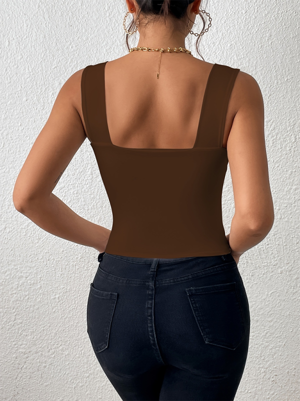 Camisole wide shoulder strap sleeveless top