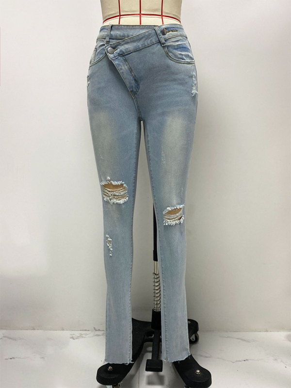 Casual elastic slim fit pencil jeans