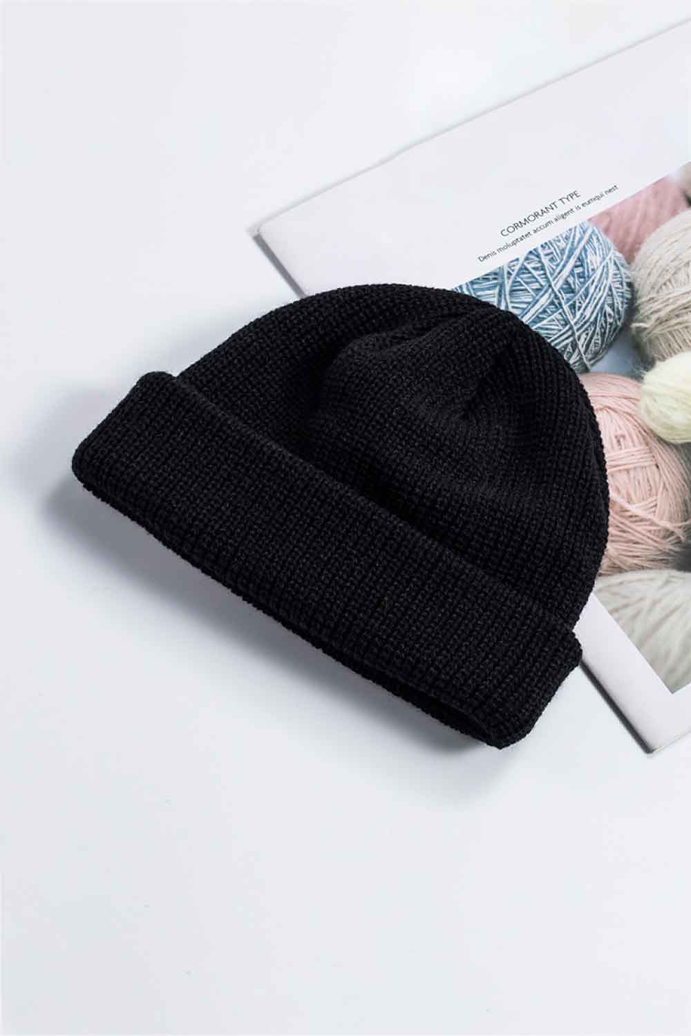 Cozy Rib-Knit Cuff Beanie - Black / One Size