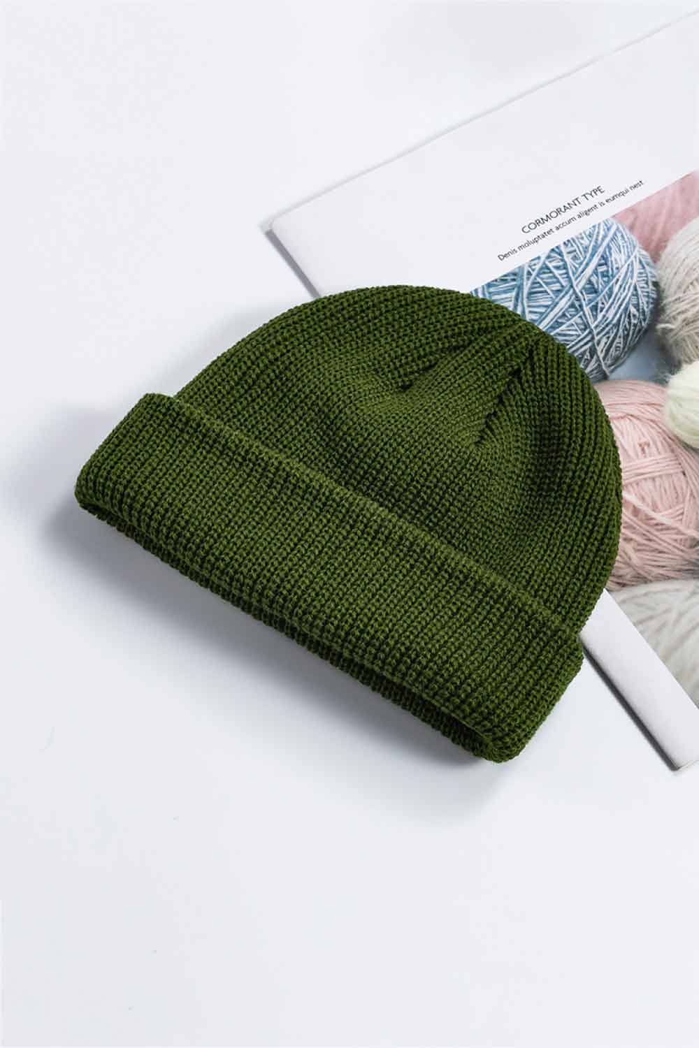 Cozy Rib-Knit Cuff Beanie - Olive / One Size