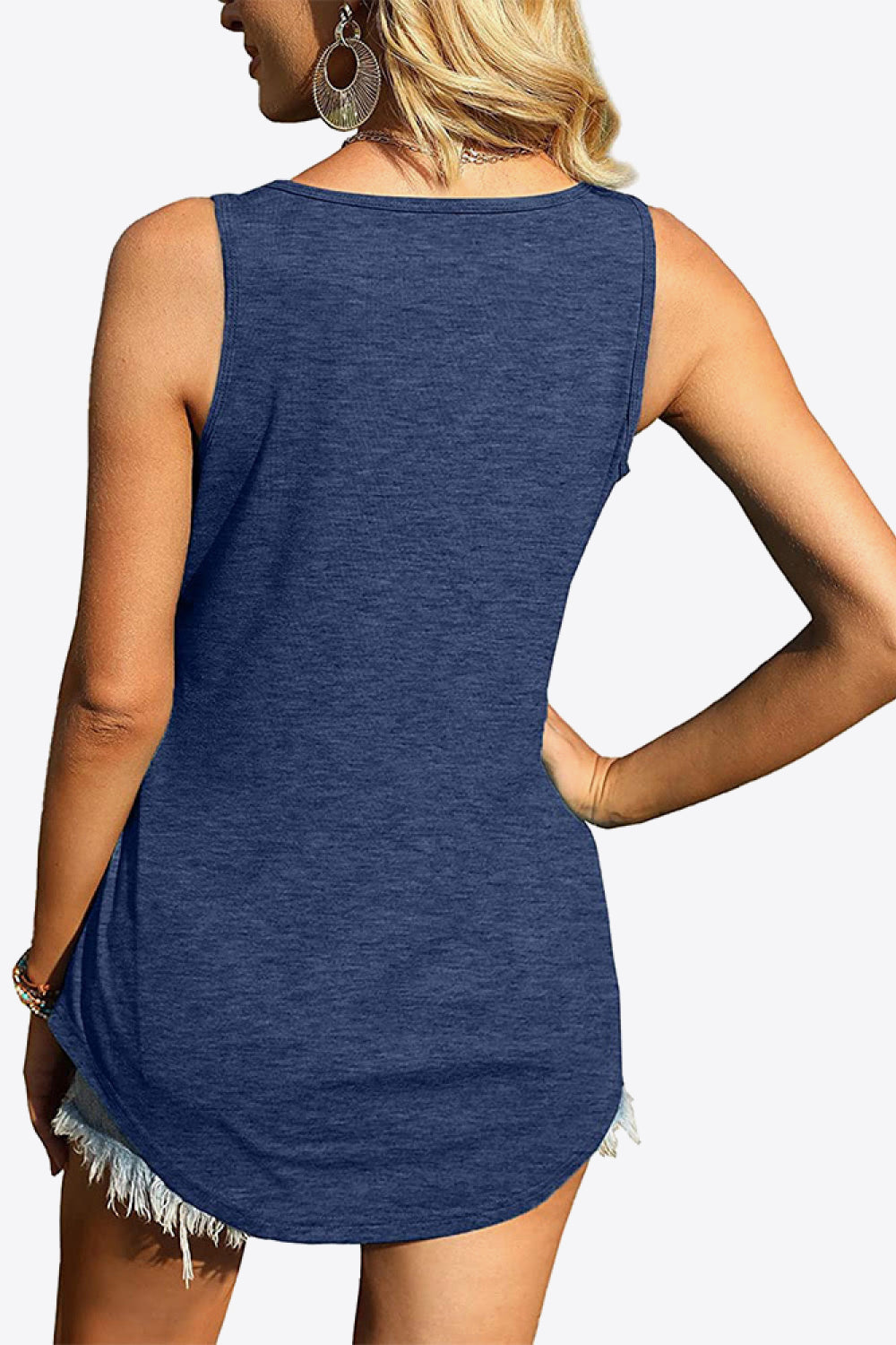 Curved Hem Square Neck Tank