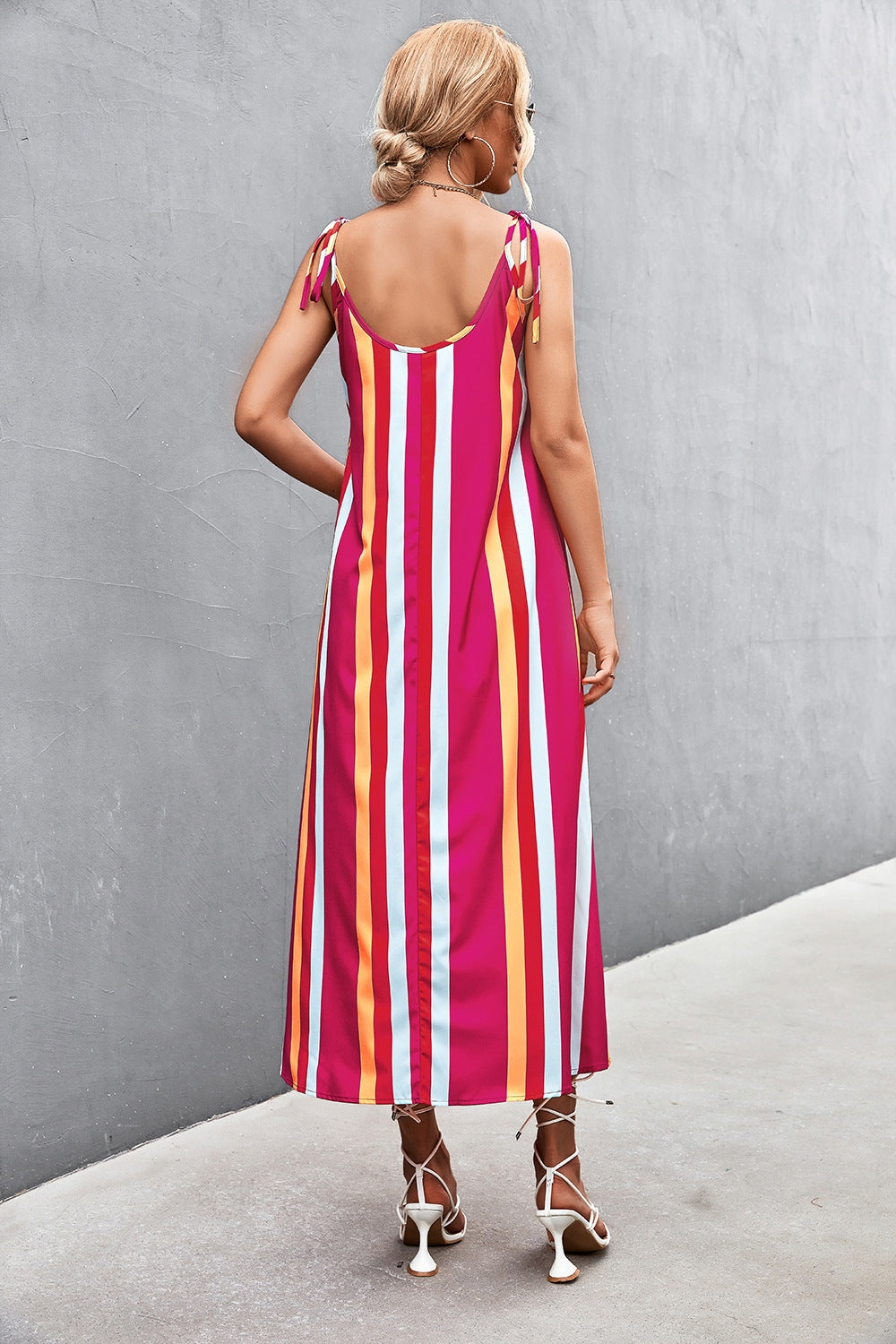 Striped Scoop Neck Cami Dress