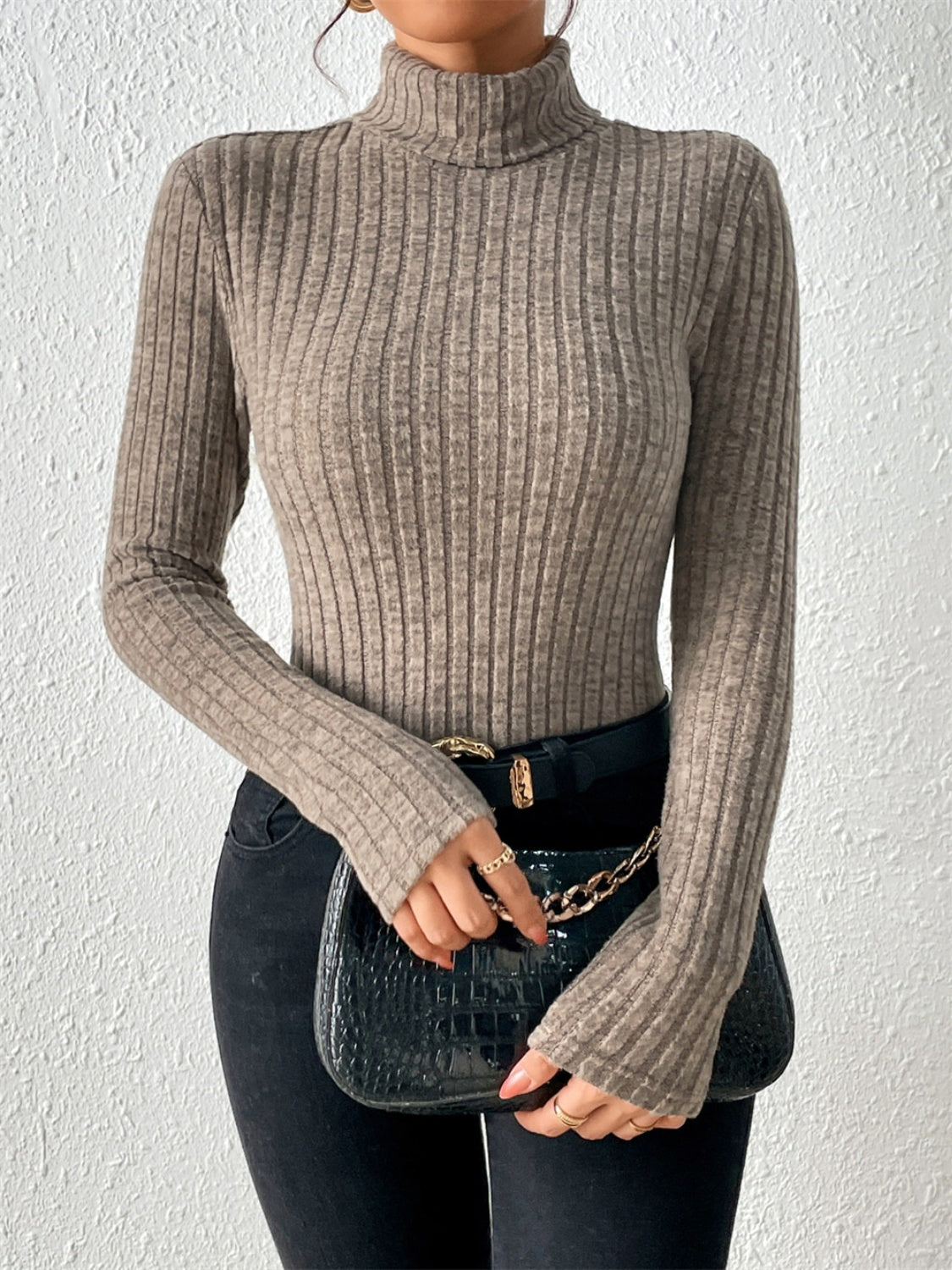 Turtleneck Long Sleeve T-Shirt