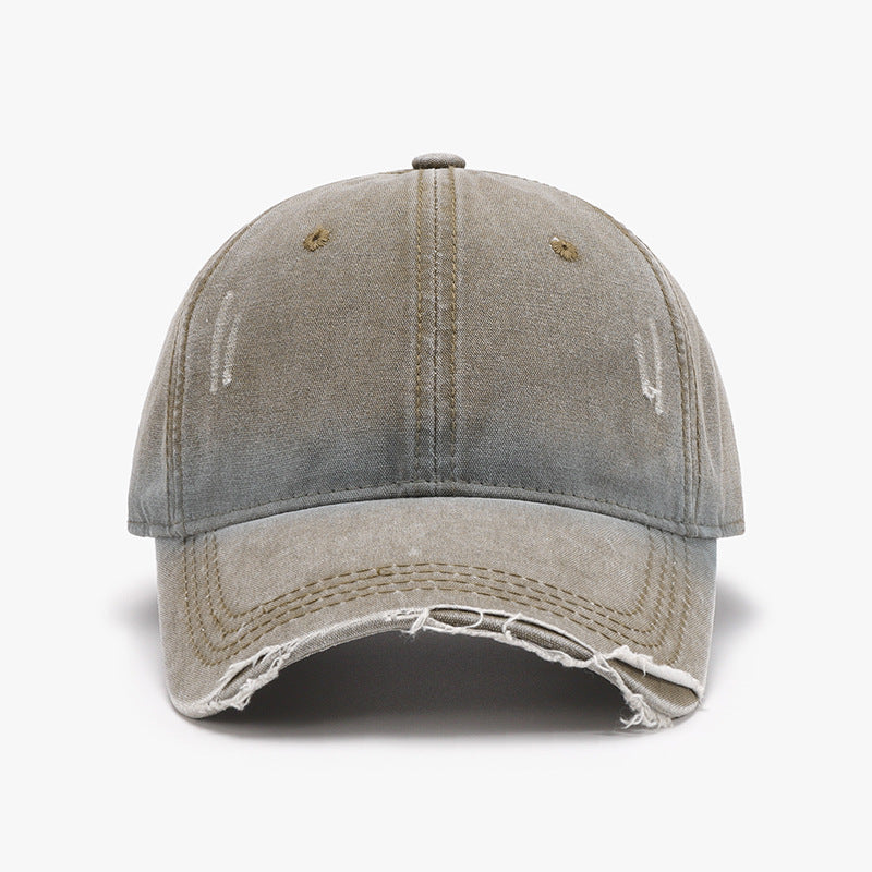 Distressed Washed Adjustable Baseball Cap - Mocha / One Size