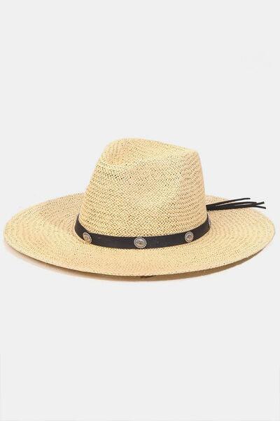 Fame Belt Strap Straw Hat - IV / One Size