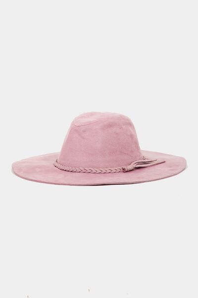 Fame Braided Faux Suede Hat - MV / One Size