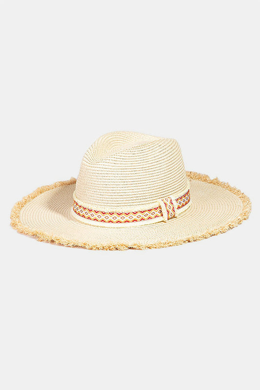 Fame Geometric Raw Hem Hat - IV / One Size