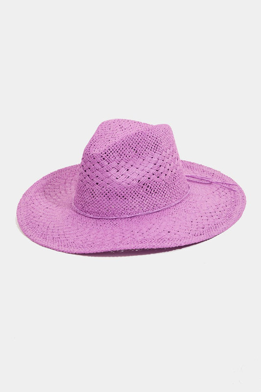 Fame Straw Braided Sun Hat - PU / One Size