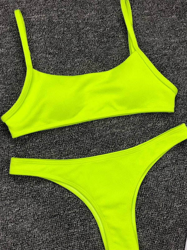 Fluorescent solid color bikini