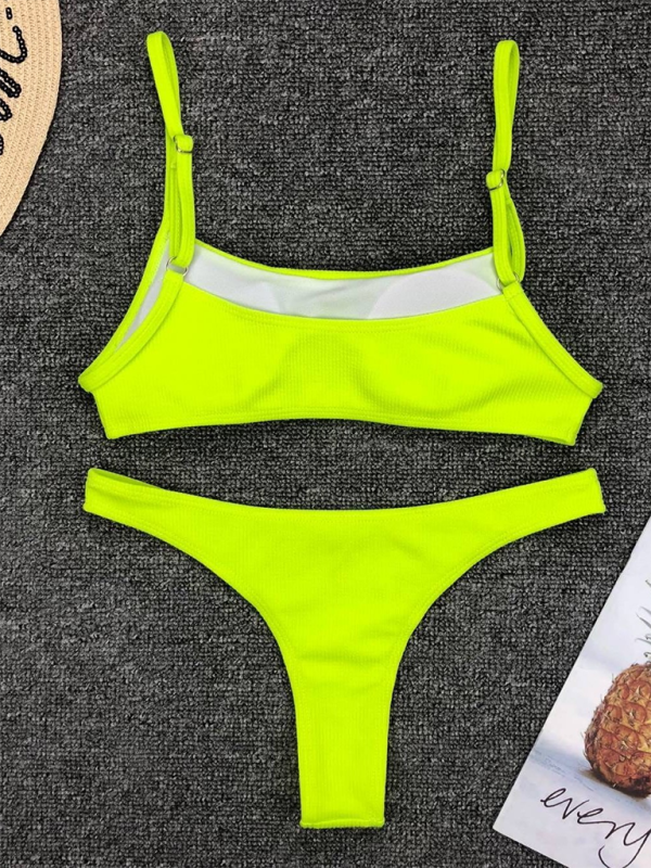 Fluorescent solid color bikini