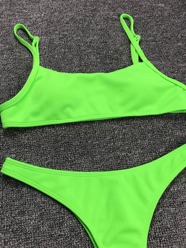 Fluorescent solid color bikini