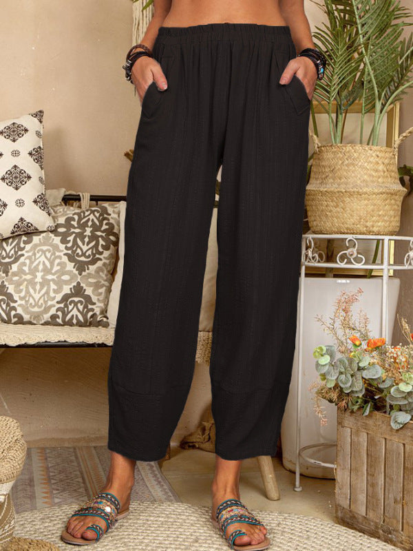 Solid Color Loose Casual Home Pants