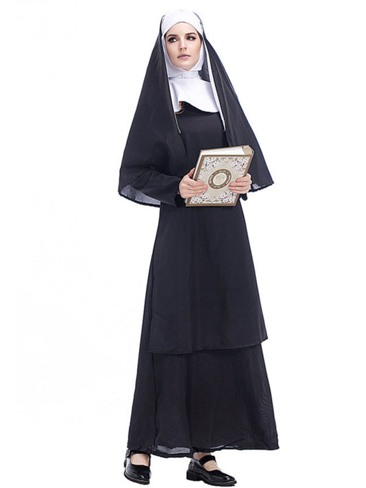 Halloween Black Robe Cosplay Costume(skirt + headwear