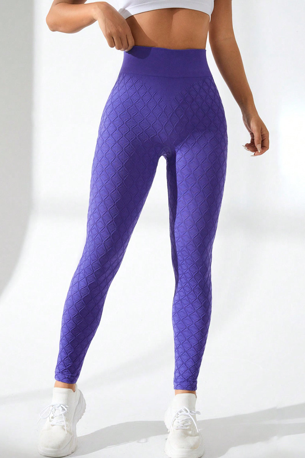 High Waist Active Leggings - Blue Purple / S