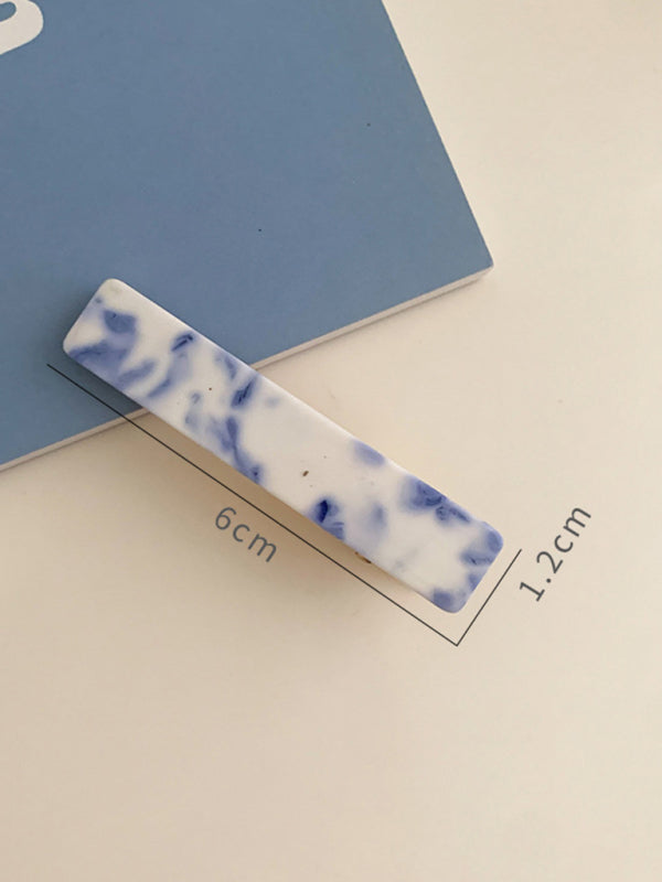 Blue and white porcelain pattern hairpin
