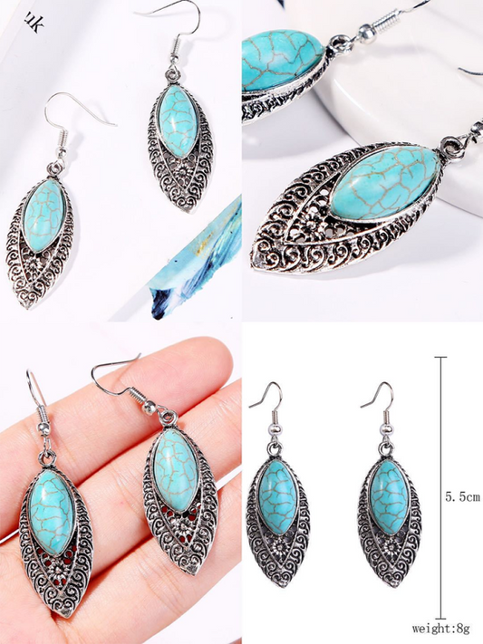Bohemian vintage ethnic turquoise earring set