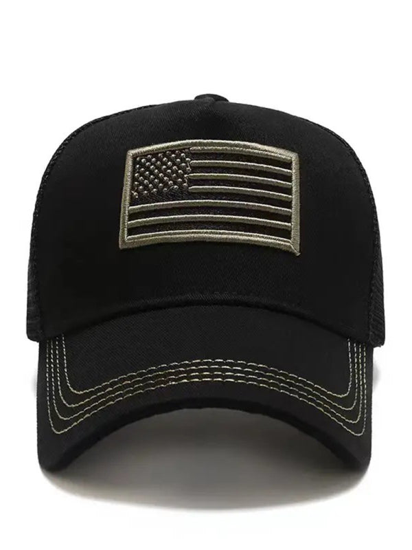 American Flag Camouflage/Solid Color Baseball Cap