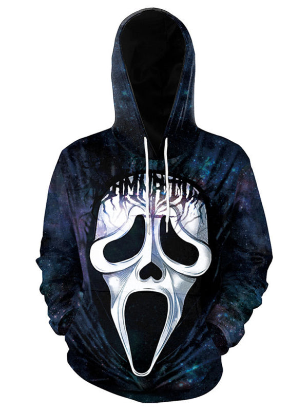 Halloween street hoodie horror mask print