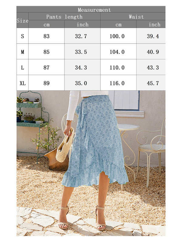 Ladies Casual Printed Irregular Skirt
