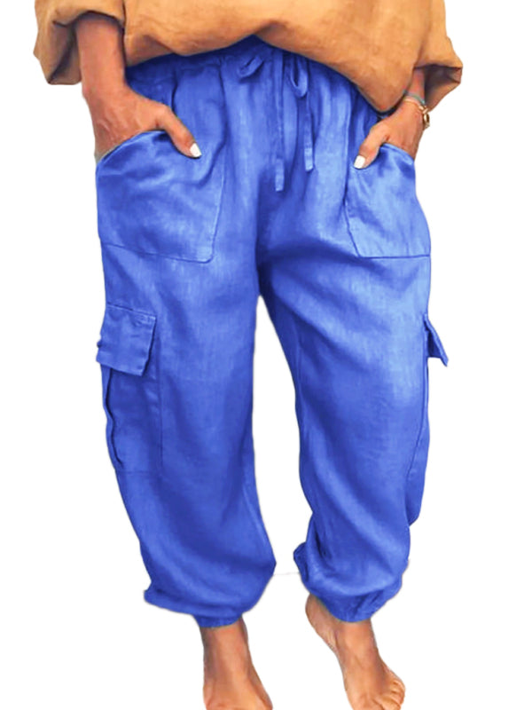 Pocket Casual Lace-Up Pants
