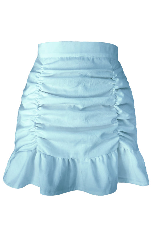 Pleated Ruffle High-Waist Fishtail Half-Body Skirt