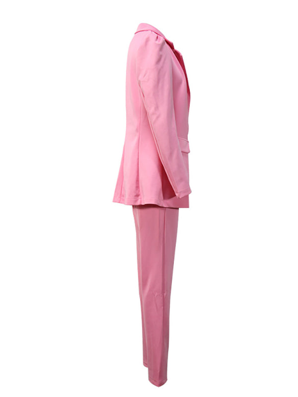 Women's temperament lapel two piece suit