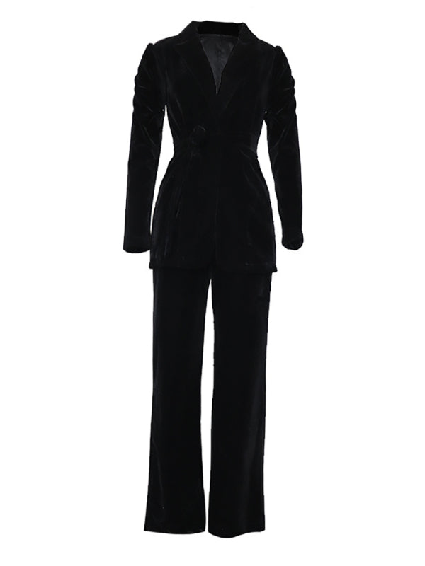 Women's lapel two piece suit