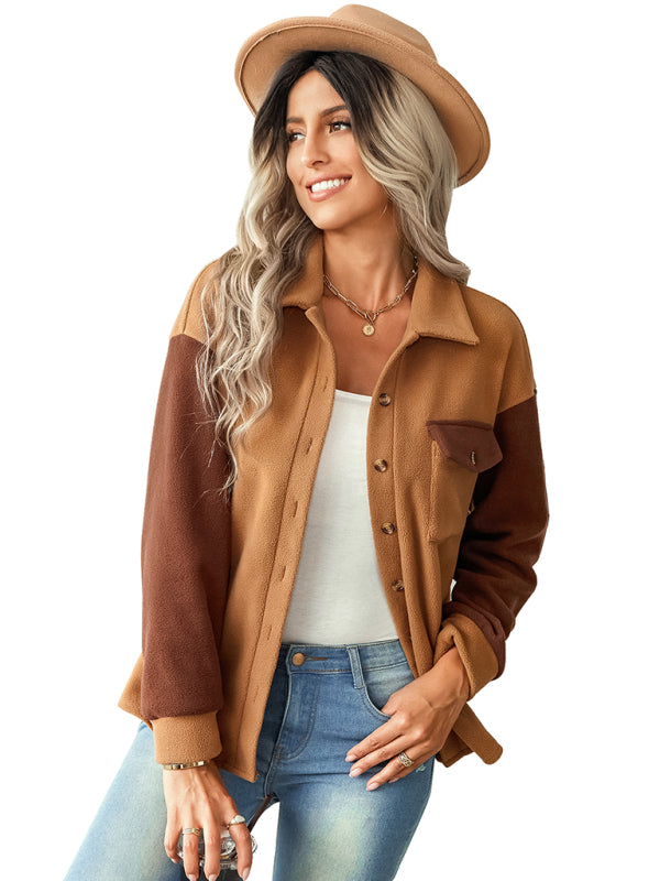 Women's color matching jacket
