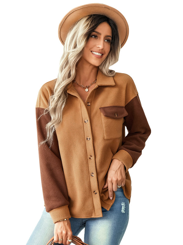 Women's color matching jacket