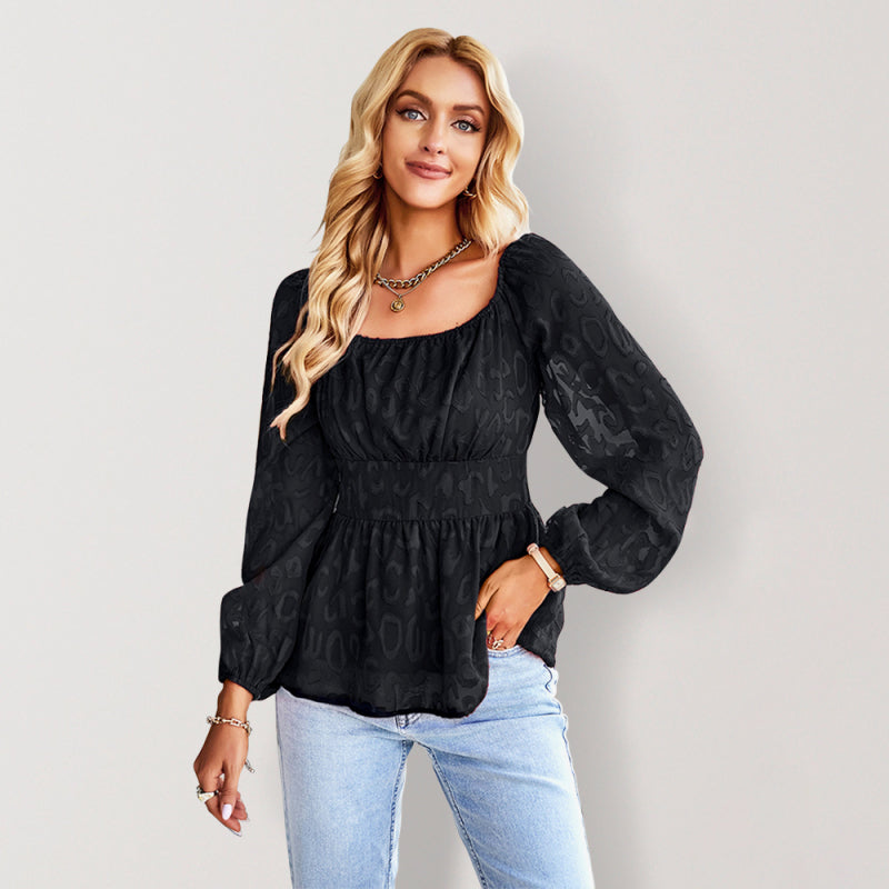 Women's French square neck long top
