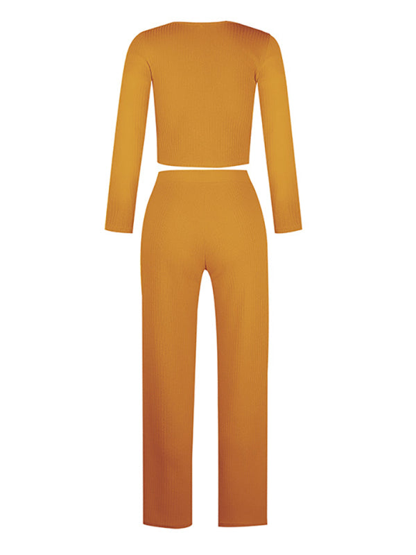 महिलाओं की लंबी आस्तीन वाला कार्डिगन स्लिम बटन कैज़ुअल सूट